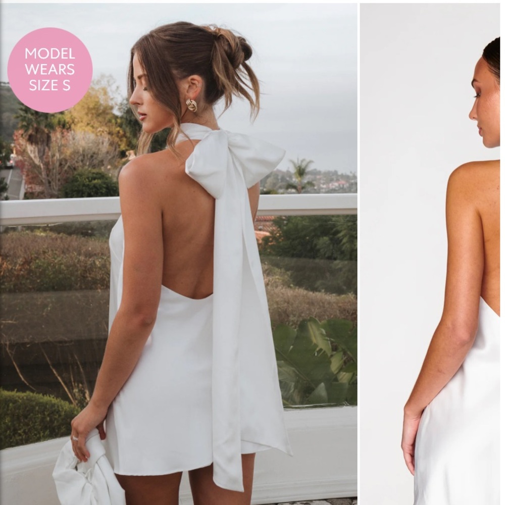 Show Me Your MuMu White Backless Bow Dress